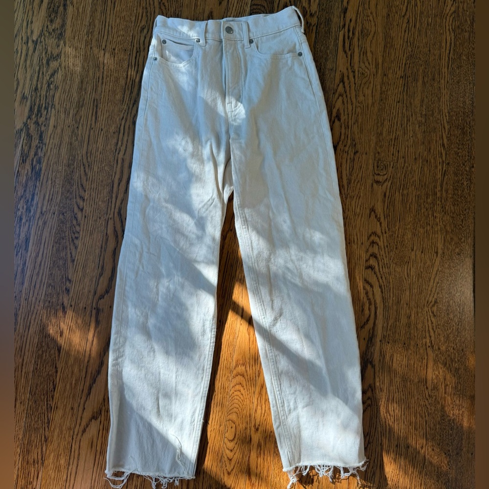 Everlane The Way High Jeans in Ecru, Size 25L